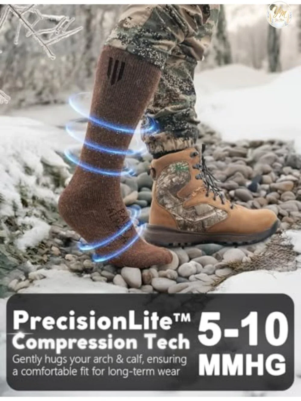Alpaca Wool Thermal Socks Heavyweight Mid-Calf Winter Hiking Crew Socks 2 Pack